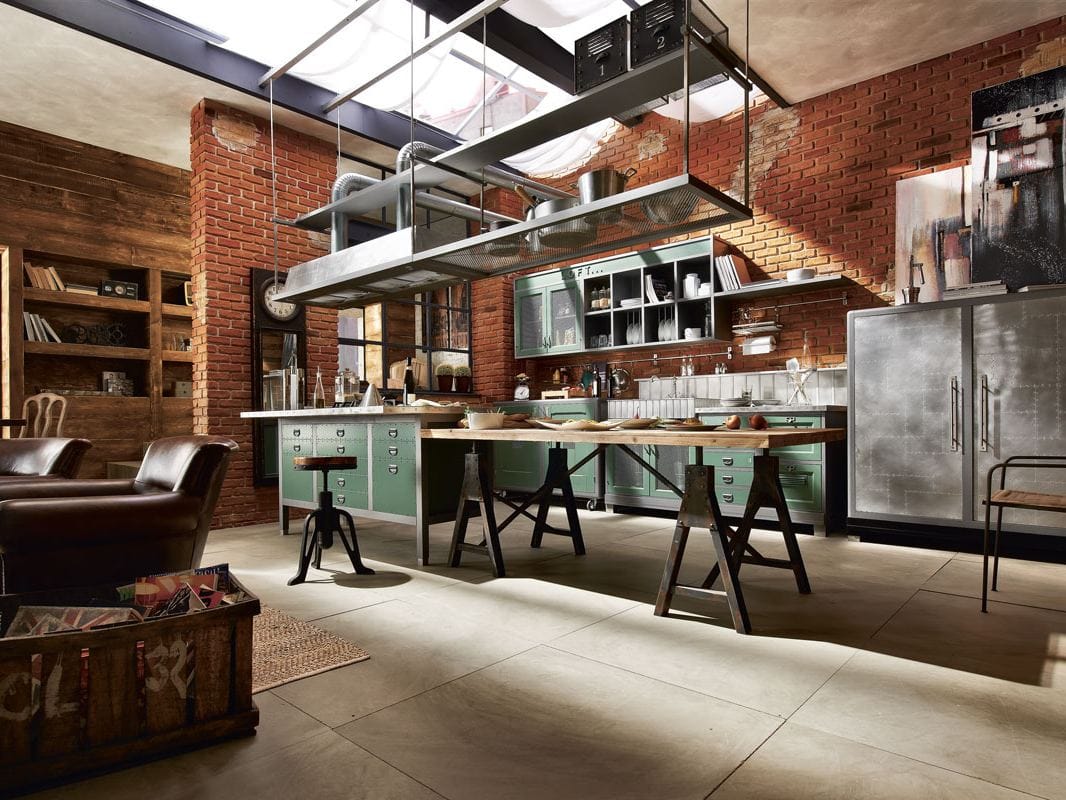 Кухня из нержавеющей стали с островом Marchi Cucine Vintage Style ARCH-00090833