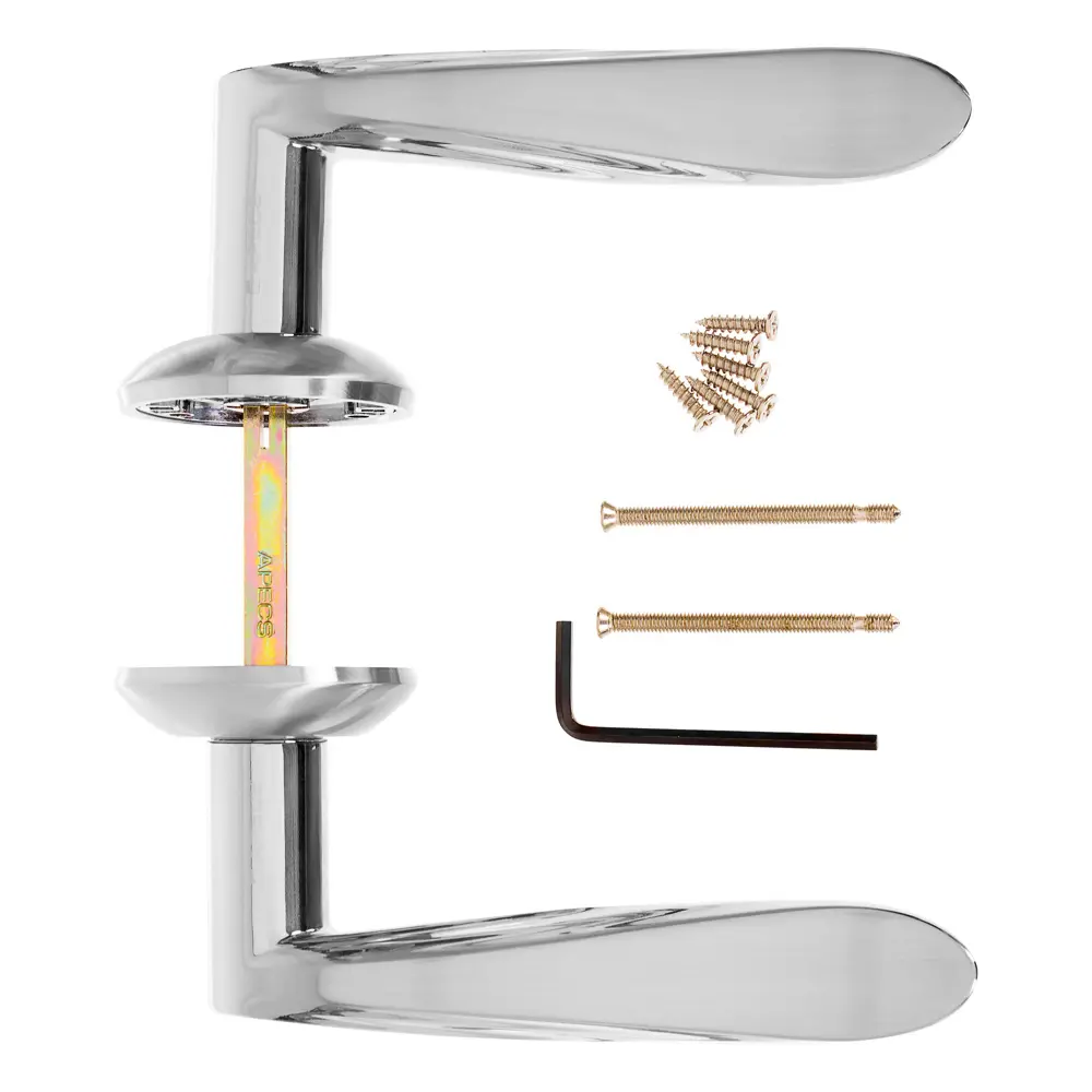 Ручки дверные на розетке Apecs H-0572-Z, цинковый сплав, цвет глянцевый хром STLM-2033950 - Вид №2