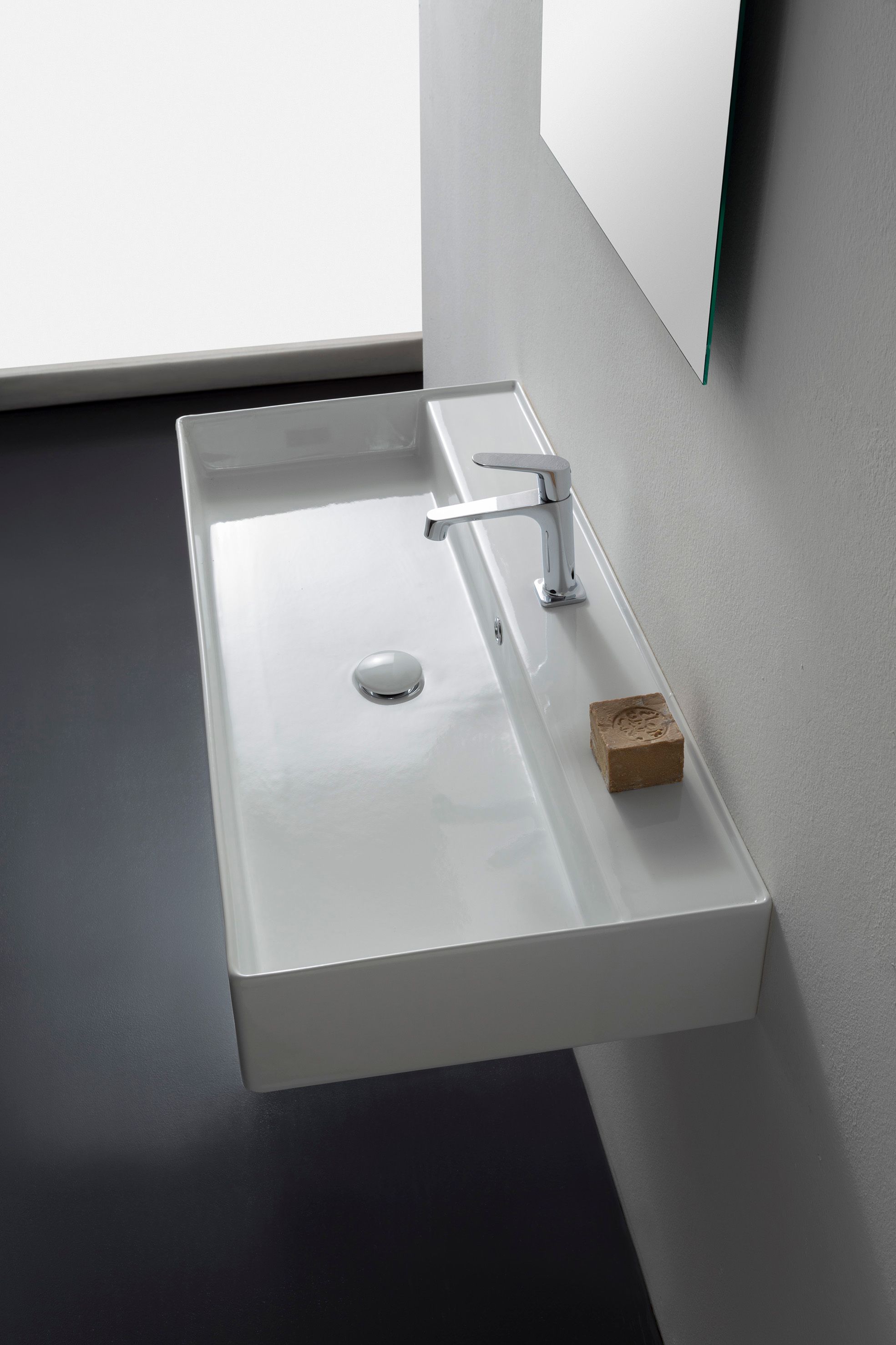 Керамическая прямоугольная подвесная раковина Scarabeo Ceramiche Теорема 2.0 ARCH-00090310 - Вид №2