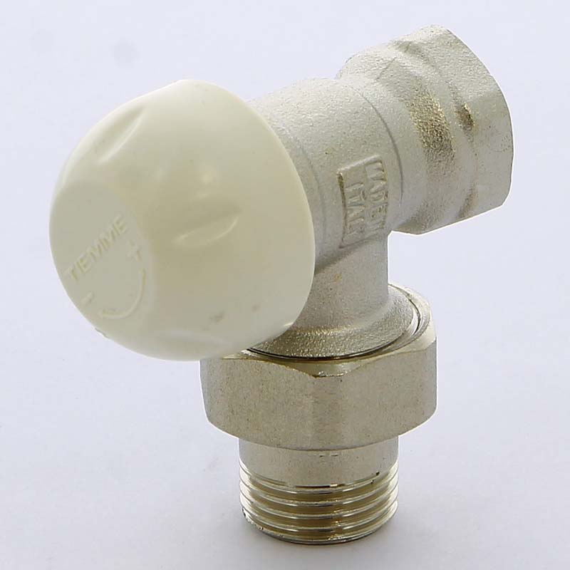 Вентиль НВ угловой для радиаторов обратный с разъемным соединением TIEMME 1/2" 3330006 - Вид №1