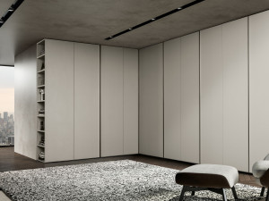 Деревянный секционный угловой шкаф