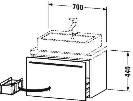 XL540108585 X-Large Тумбочка для компактной консоли Белый глянцевый лак Duravit - Вид №1