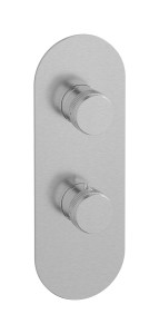 Комплект наружных частей термостата с дивертером на 3 потребителя - вертикальная овальная панель с ручками Reflex WE ARE IB eua712ssnrx Brushed Nickel Aqua