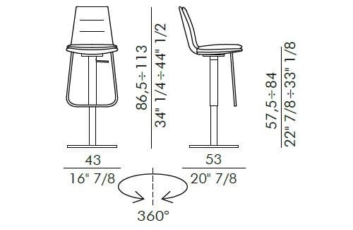 Регулируемый по высоте кожаный стул EFORMA Lady ARCH-00045307 - Вид №2