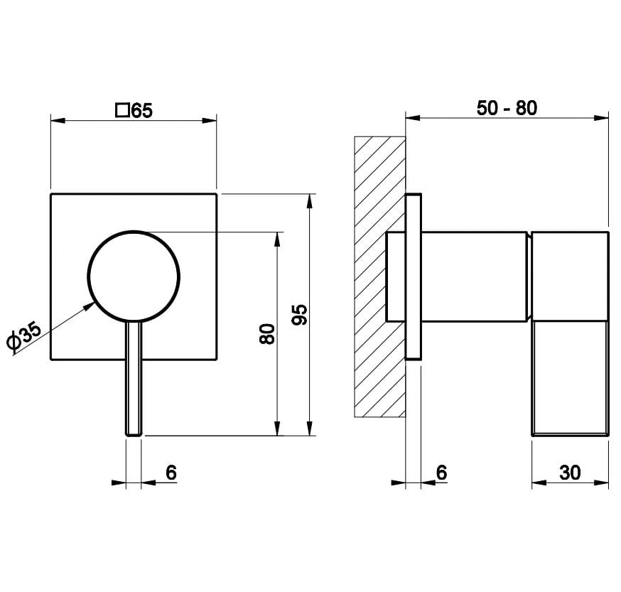 Настенный пульт дистанционного управления из хромированной латуни Gessi реверс ARCH-00050160 - Вид №2