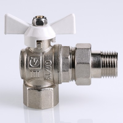 VT.228.NW.05 Кран шаровой VALTEC BASE угловой с полусгоном и белой ручкой Valtec 3/4"  - Вид №8