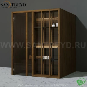 Effegibi YOKU.S60 BI.70100014 Био-сауна с левой дверью. Мощность: 6 кВт макс. Размеры: длина 174 см, ширина 170 см. Отделка: чёрный орех