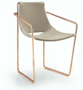 Midj Кожаное кресло-санки с подлокотниками Apelle