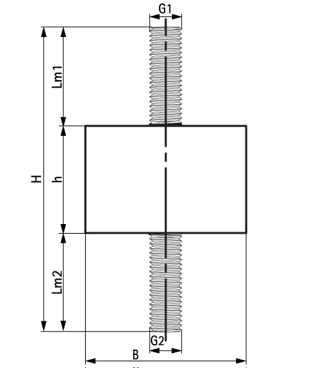 2801400420 VibraTek® SB-MM Silentblock a rubber silentblock with two external threads walraven  - Вид №1