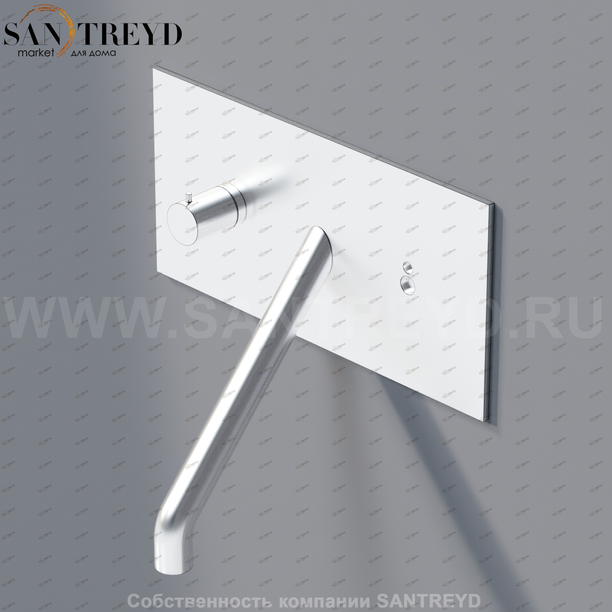 Agape SQUARE Встроенный смеситель с электронным управление для раковины хромированный матовый ARUB1023CSP