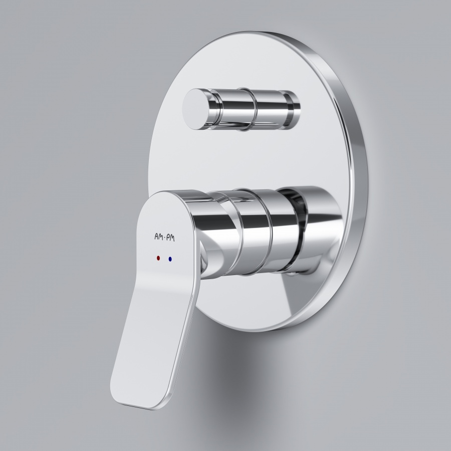 F85A45000 cмеситель д/ванны/душа монтируемый в стену хром шт. AM.PM X-Joy  - Вид №2