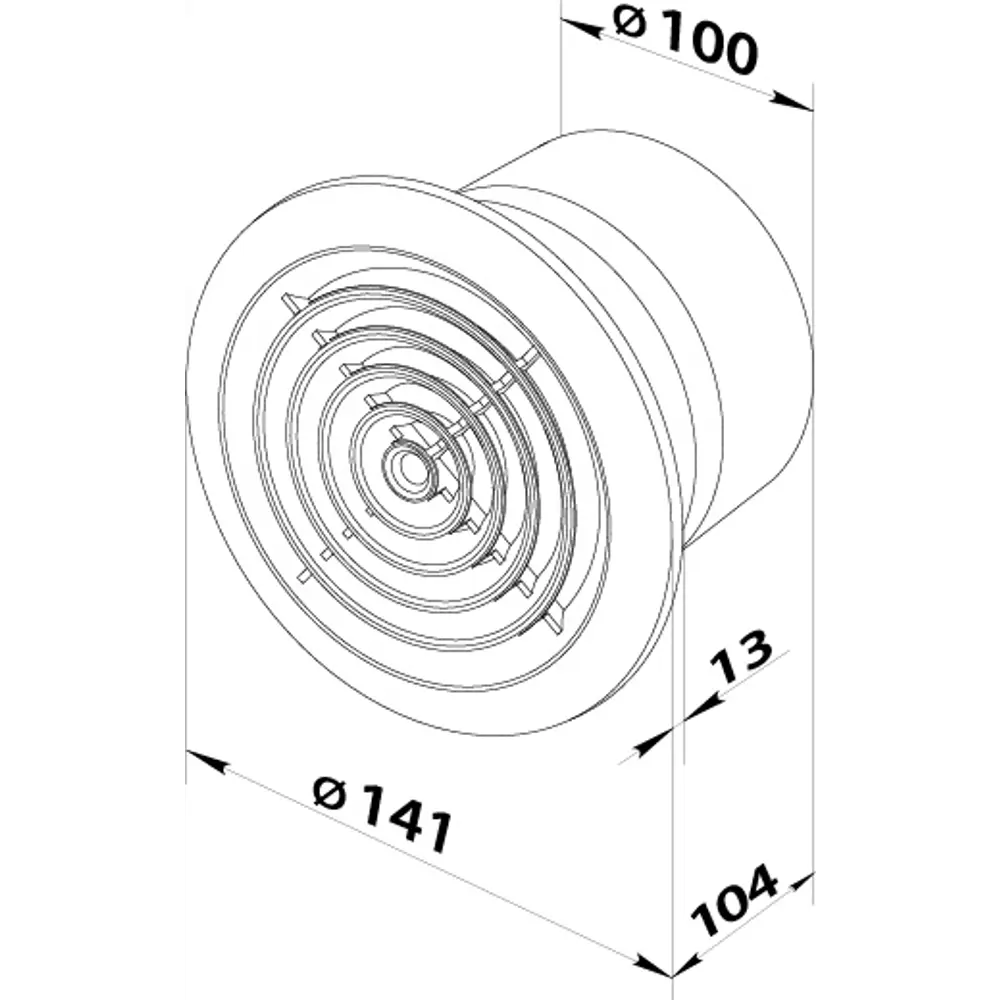 Вентилятор осевой вытяжной Вентс D100 мм 34 дБ 98 м³/ч цвет белый STLM-2210862 - Вид №3