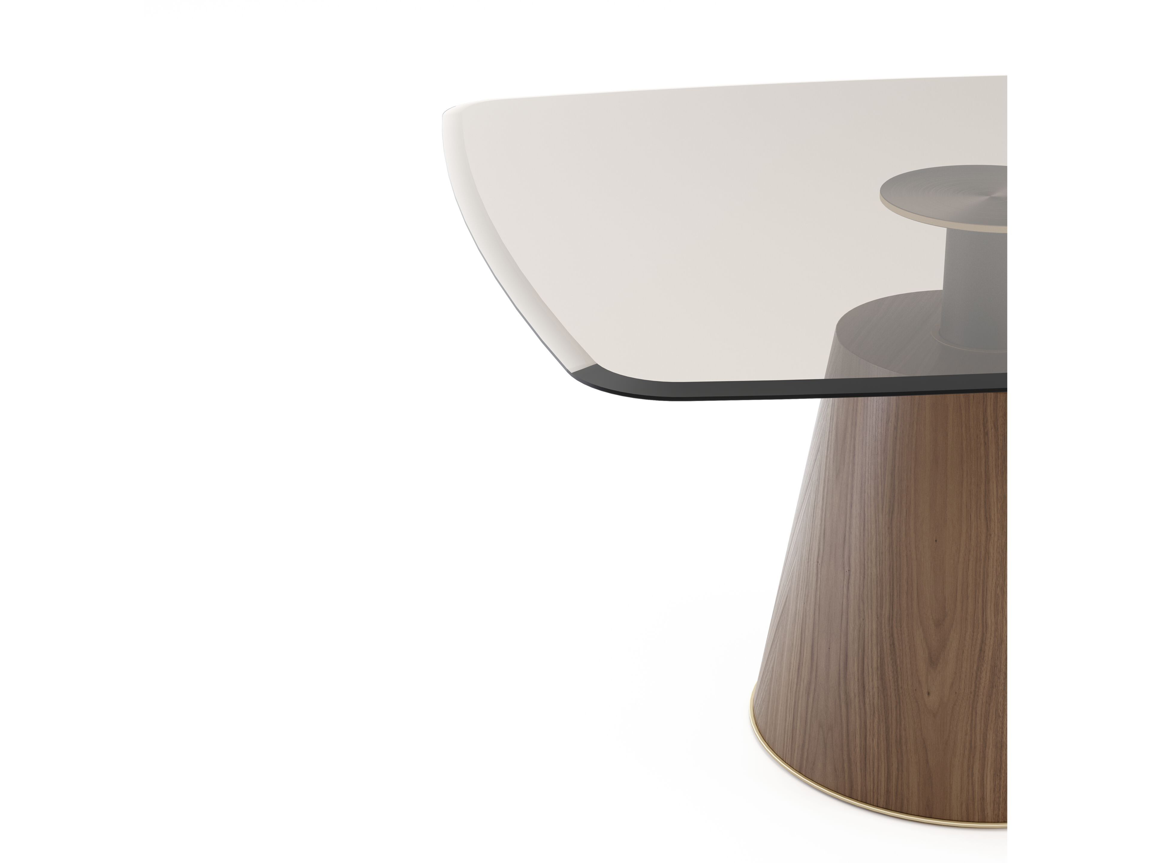 Квадратный обеденный стол из дерева и стекла Domkapa Panton ARCH-00032840 - Вид №3