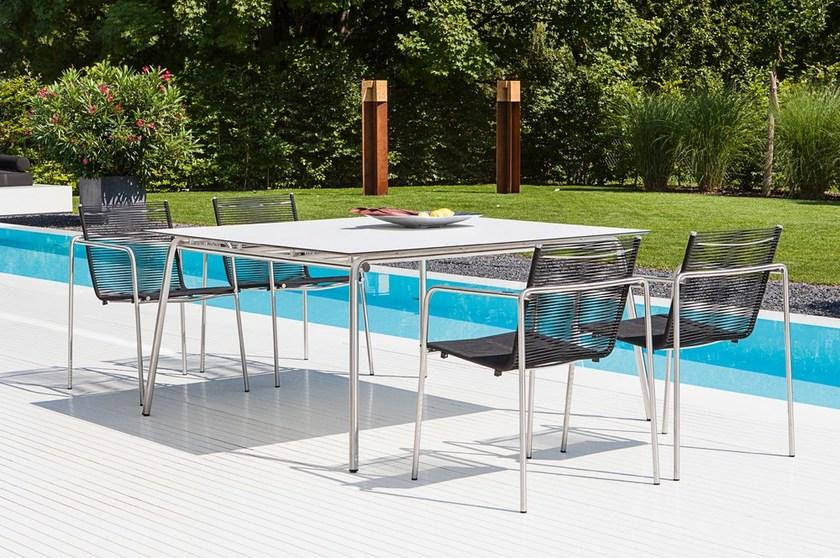 FISCHER MÖBEL Штабелируемый веревочный садовый стул с подлокотниками Taku sun-id-1482426 - Вид №1