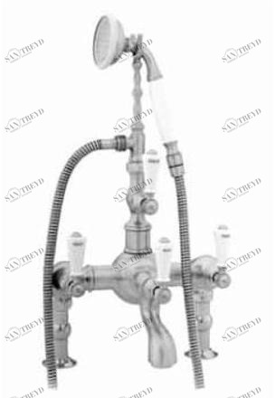 Bronces Mestre Настенный смеситель для ванны на 2 отверстия с ручным душем Retro 035011.m00.30