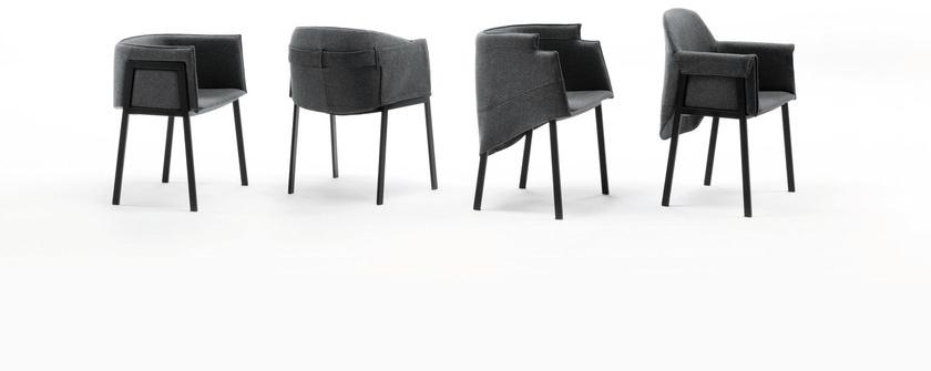 Living Divani Стул из ткани с подлокотниками sun-id-1366383 - Вид №3