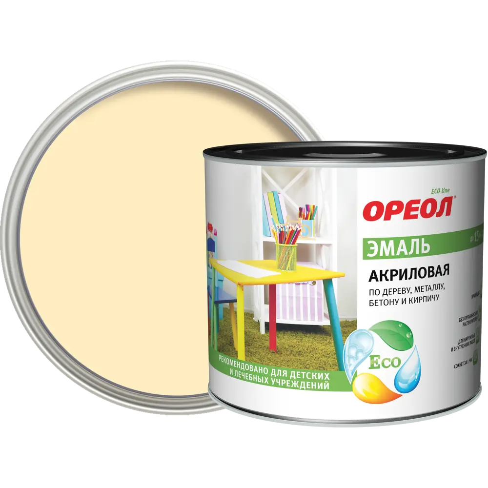 Эмаль акриловая Ореол глянцевая цвет слоновая кость 1.9 кг STLM-2001546