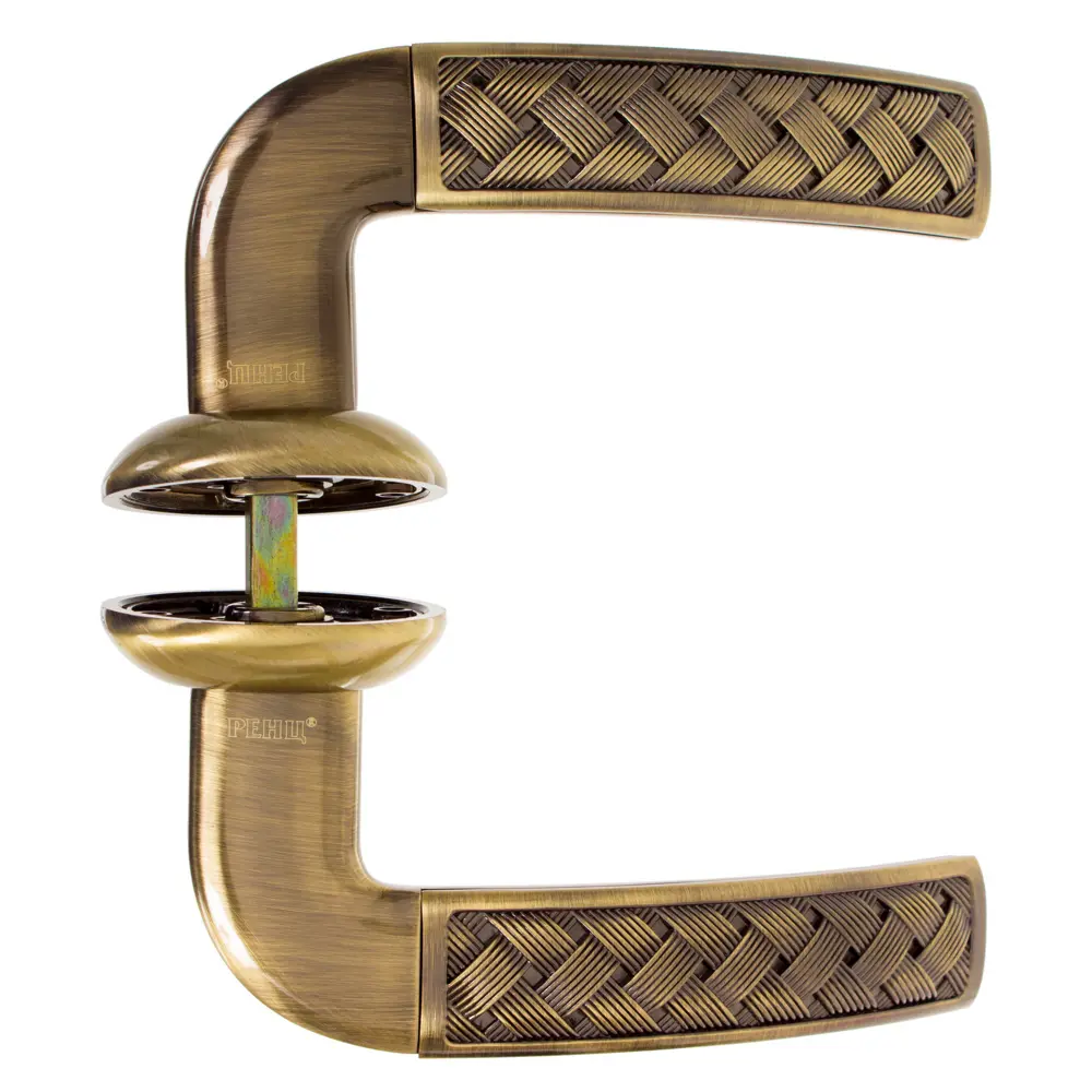 Ручки дверные на розетке Renz DH (N) 39-08, ЦАМ ,цвет античная бронза STLM-2209892 - Вид №2