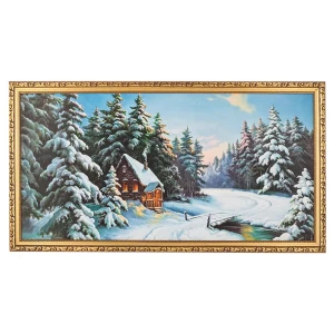 Постер в раме, 50х100 см Зимняя избушка 15367391 STLM-2072918