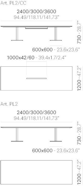 Pedrali Прямоугольный стол для совещаний Plano Tpl2 - Вид №5