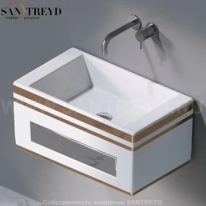 L116467B Подвесная раковина настенная прямоугольная A. e T. Italia Tower белая