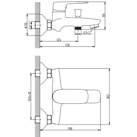Orange Mari M07-100cr oднорычажный ванно/душевой смеситель прозрачный sun-id-1517278 - Вид №1