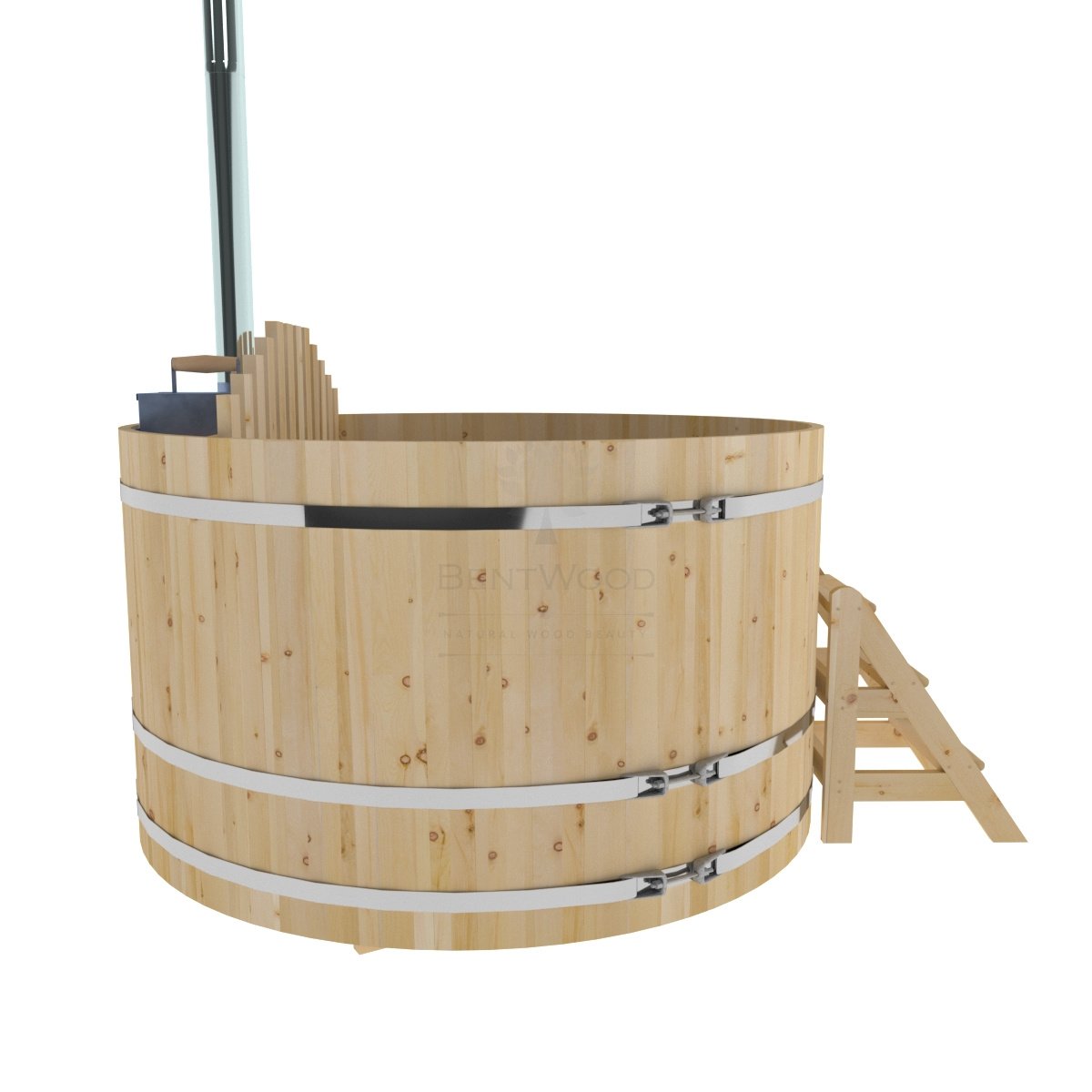 1614 Фурако из кедра D=2.1 с внутренней печкой. Высота 1,2м. Исполнение "Стандарт". Alyarus  - Вид №1