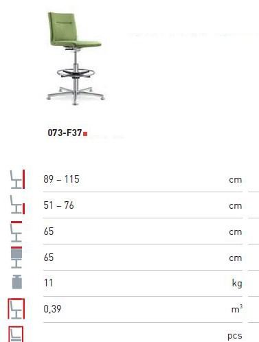 LD Seating Офисный табурет с 5 спицами в ткани Seance care sun-id-1441607 - Вид №3