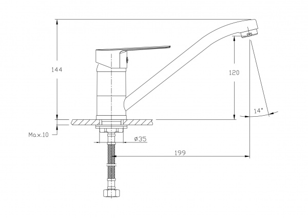 Смеситель для кухни Rush Disco DI6935-26 хром 11523118 - Вид №1
