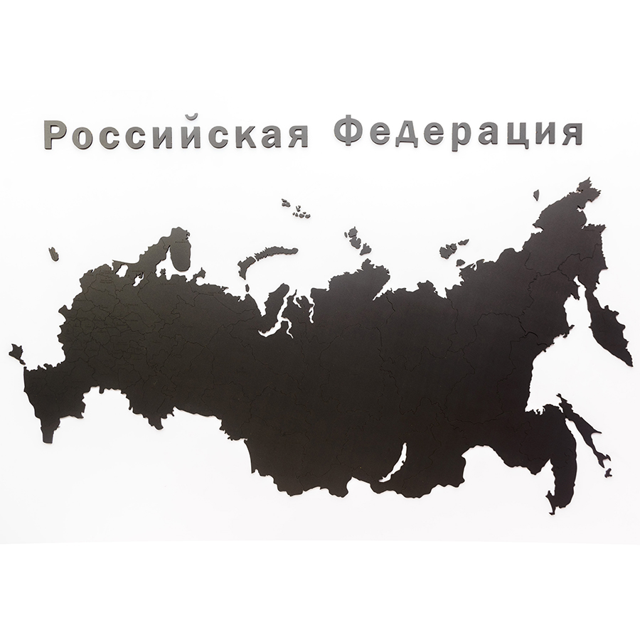19-25 Карта-пазл wall decoration "российская федерация" с городами, 98х53 см, черная Mimi 