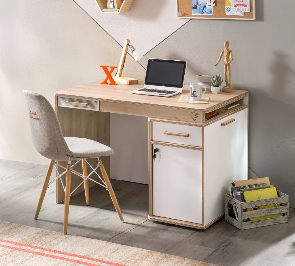 Письменный стол белый с ящиками Dynamic CILEK DYNAMIC 00-3832428 Белый;бежевый Santreyd  - Вид №1