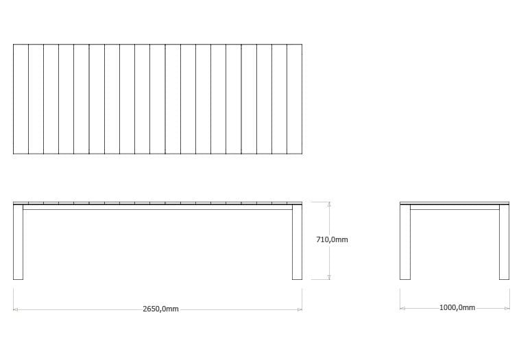 Прямоугольный обеденный стол из тикового дерева TRIBÙ Kos ARCH-00043386 - Вид №9