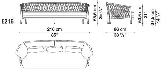 B&B Italia Outdoor 3-х местный тканевый диван Erica sun-id-1422810 - Вид №2