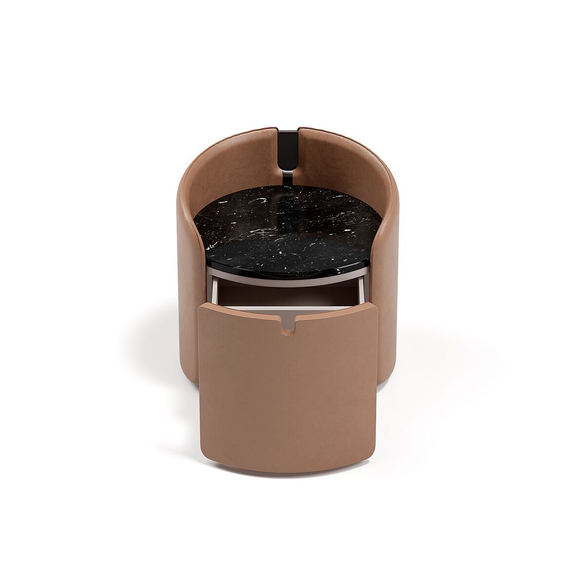 Круглая прикроватная тумбочка с кожаной обивкой Capital Collection Люкс ARCH-00132921 - Вид №7