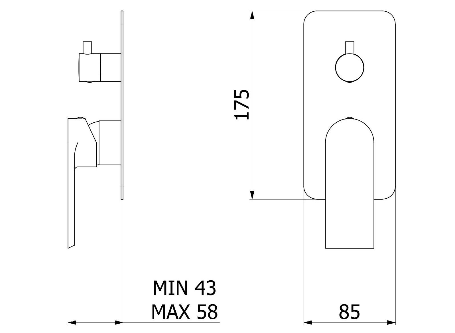 Встраиваемый смеситель для душа с переключателем IB K3 ARCH-00074465 - Вид №4