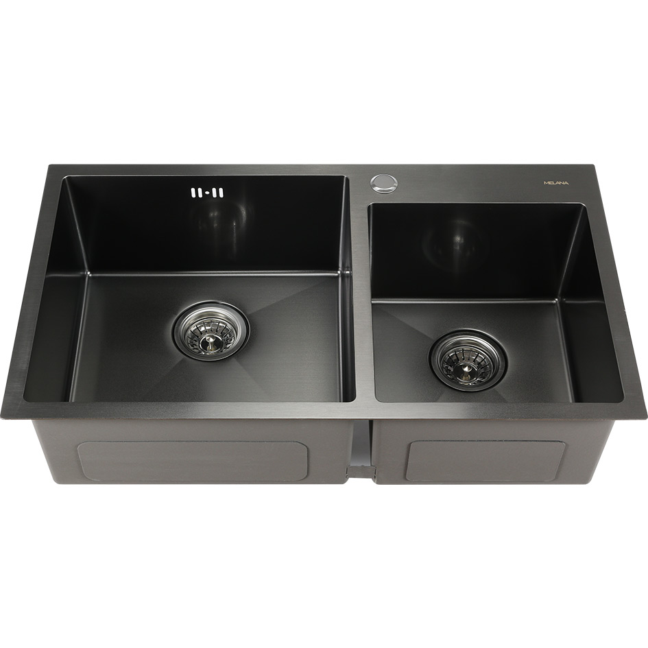 Мойка S8045HB MELANA ProfLine 3,0/220 ГРАФИТ 2-я чаша, врезная прямоугольная S8045HB S8045HB графит