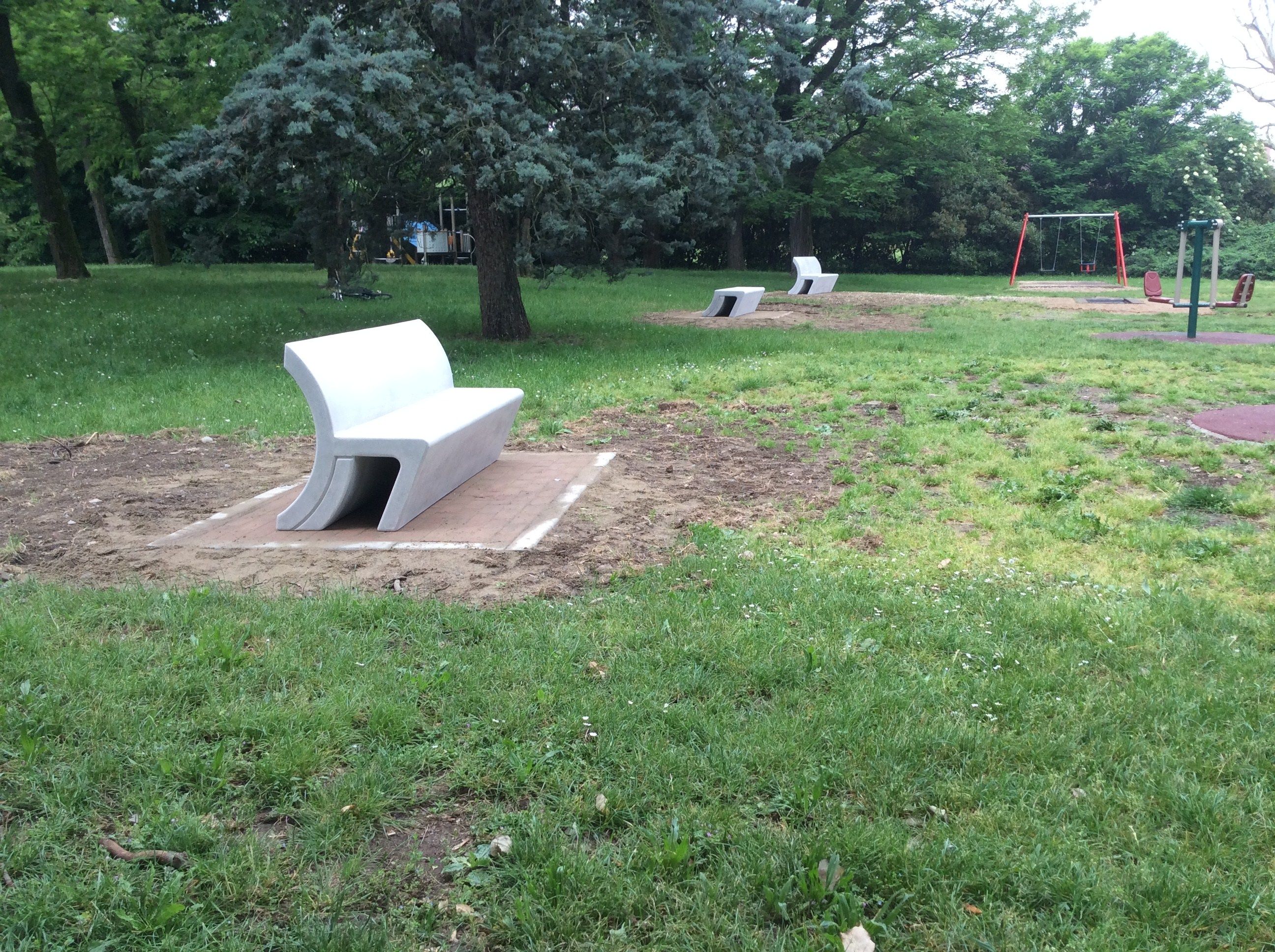 Реконструированная каменная скамья со спинкой Viscio Urban Design SWING ARCH-00032334 - Вид №5