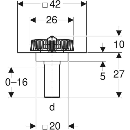 GEBERIT 359.099.00.1 Воронка Geberit Pluvia с соединительным фартуком  - Вид №2