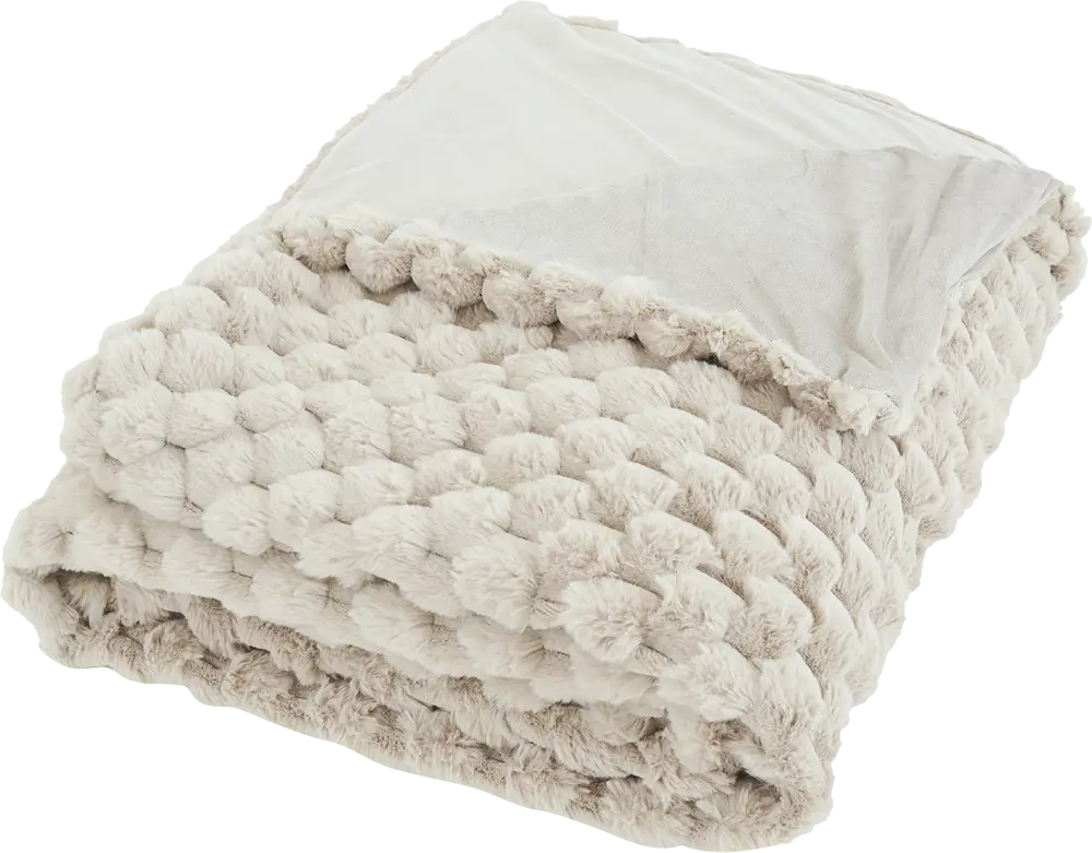Santreyd Honeycomb: меховой плед кремового цвета 200x220 см 84720860