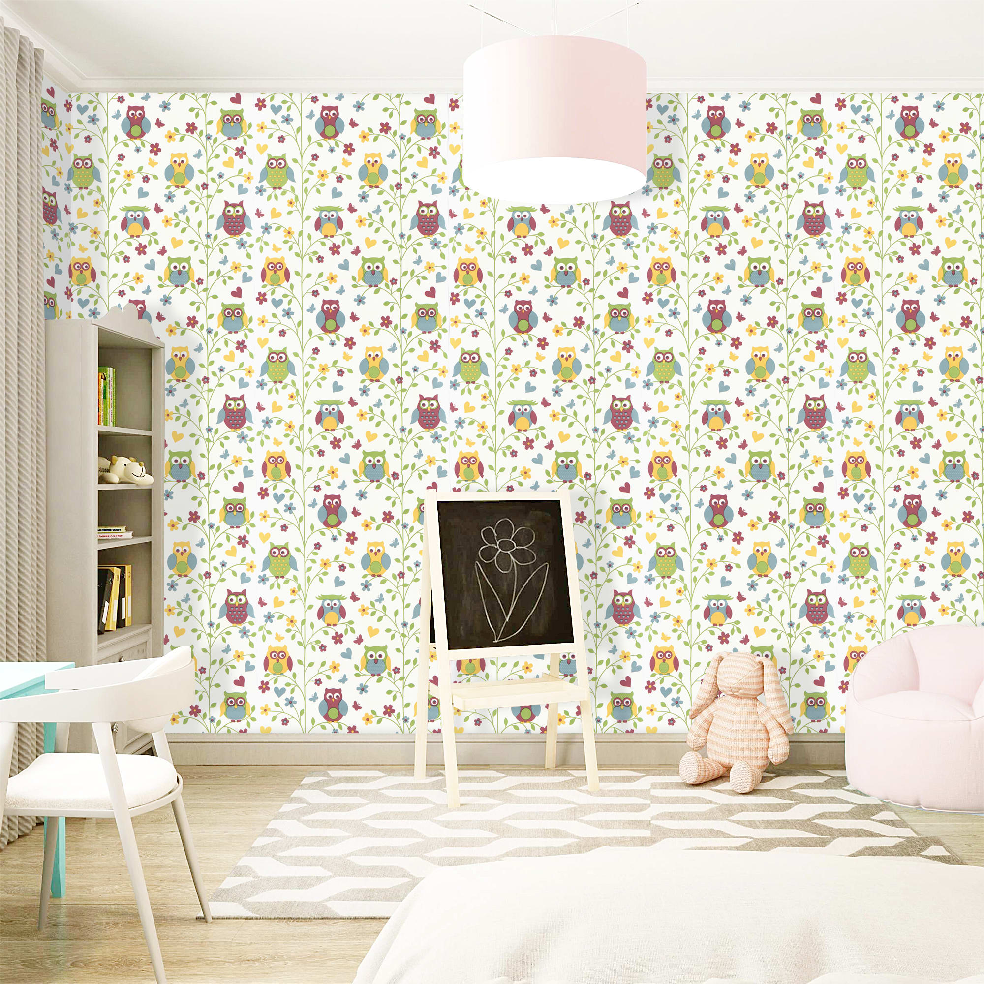 84421422 Обои бумажные Брянские обои голубые 0.53 м С6БР Совы Santreyd  - Вид №4