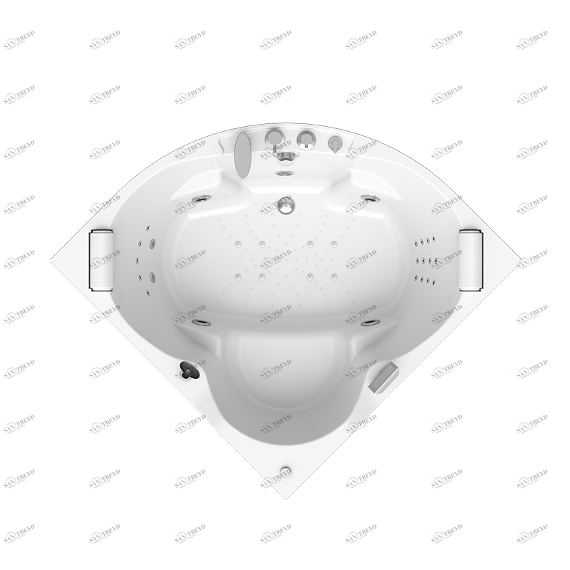 Гидромассаж "Специальный Chrome" на ванну Сорренто 130х130 (двигатель 1500 Вт, система "Turbo-pool",  миниджет Релакс - 17 шт., джет Релакс - 2 шт., джет Магнус, Линц - 4 шт.) Radomir 1-65-2-0-5-039