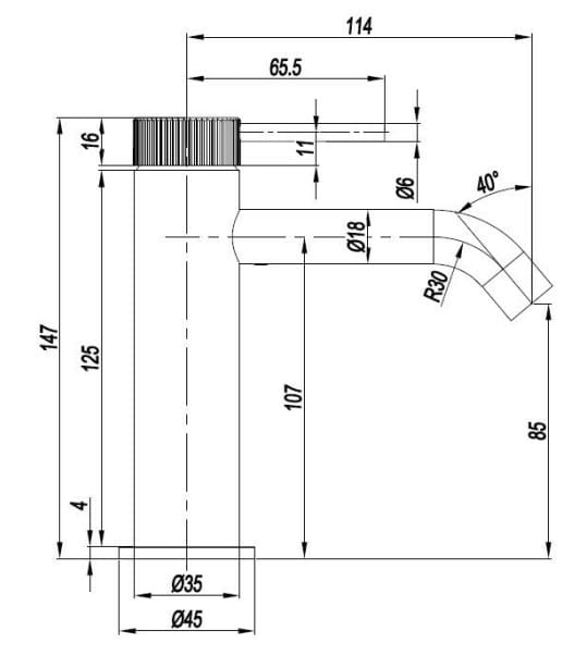 Смеситель для раковины с одним отверстием без слива CROSSWATER 3ONE6 ARCH-00105738 - Вид №2