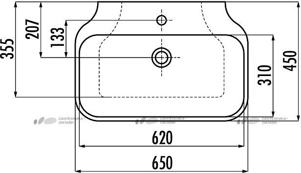 FE065-00CB00E-0000 FREE Раковина (45*65 см) Creavit Free - Вид №2