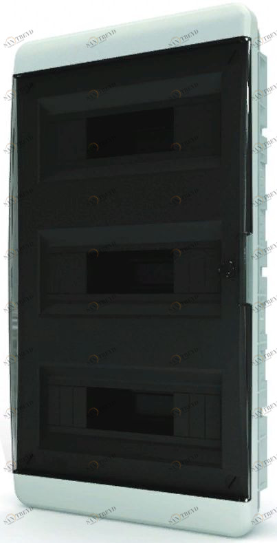 Бокс внутренний на 36 модулей Tekfor (черная прозрачная дверь) 7339