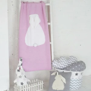 Плед ЗАЙКА 60*90 св.астра+белый APERO ДИЗАЙНЕРСКИЕ, ЗАЙЦЫ, ЖИВОТНЫЕ 134579 Розовый