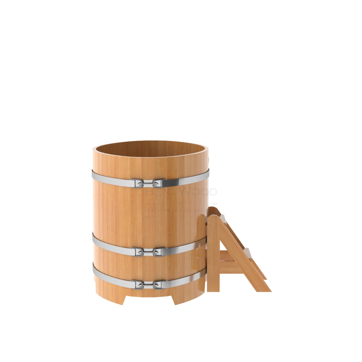 1148 Купель овальная из лиственницы 0,80х1,42х1,0 натуральная премиум Alyarus  - Вид №2