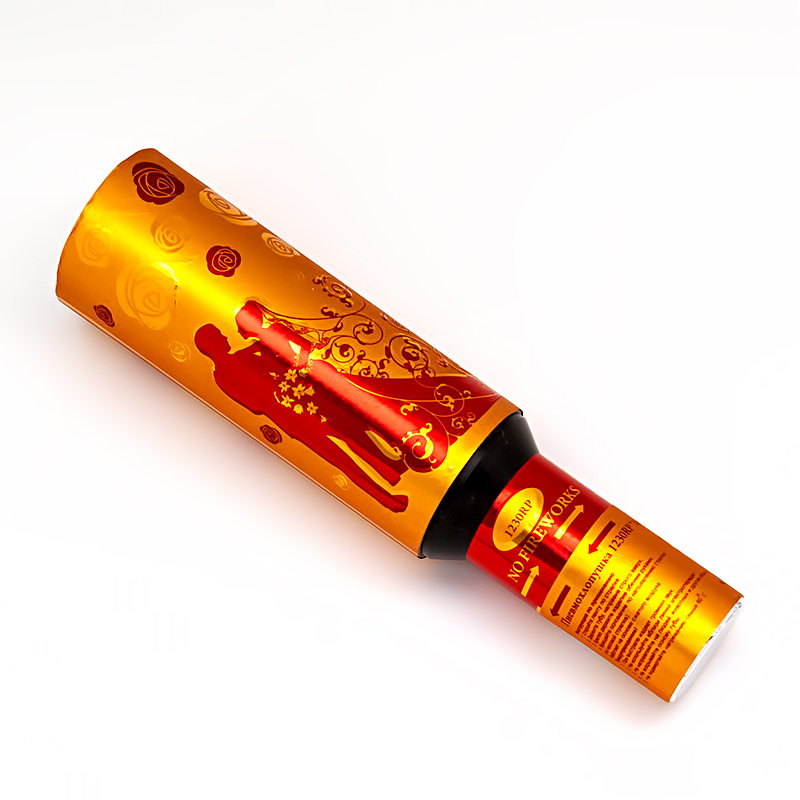 1230 Пневмохлопушка "Лепестки роз" 30 см cердца/ бумага/фольга Патибум 