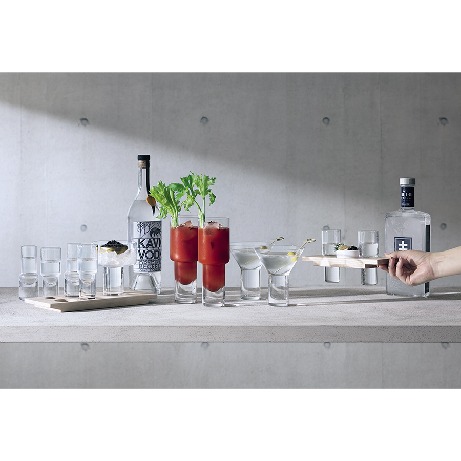 G1639-00-301 Набор сервировочный из 4 стопок и менажницы vodka LSA International  - Вид №2