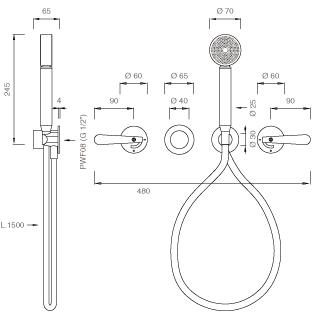 Ceadesign Настенный термостатический смеситель для ванны / душа Lutezia Ltz 31 - Вид №1