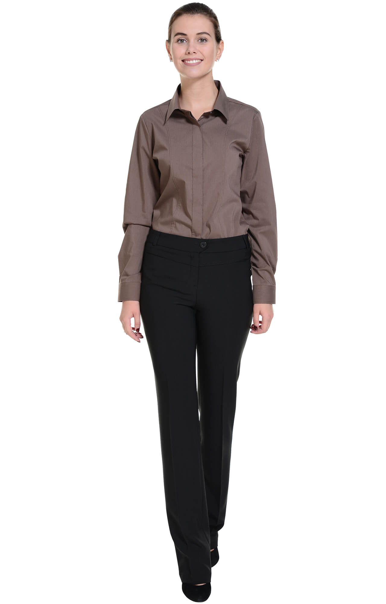 62509 Рубашка женская  chocolate El-Risto  Корпоративная одежда  размер 40 (XS)  - Вид №8